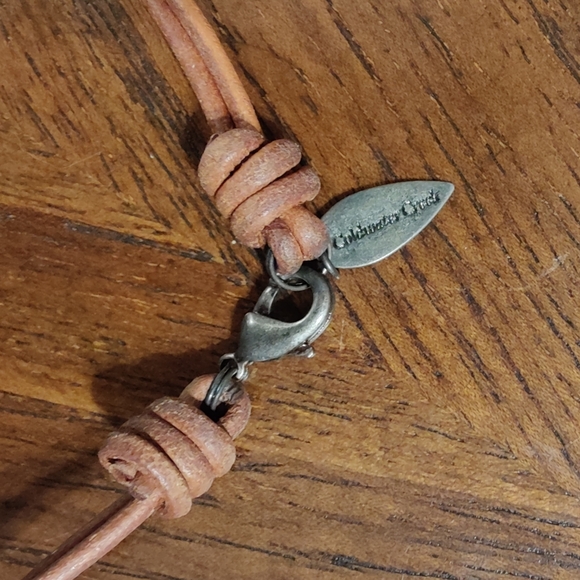 Coldwater Creek | Green Stone And Glass Leather Strap Necklace - Picture 5 of 5